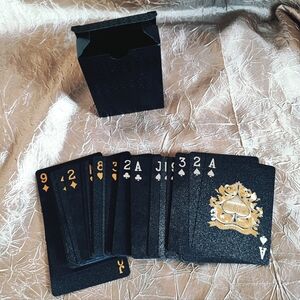 Fancy Elegant Deck of Playing Cards Waterproof Black Gold Foil Brand NEW Casino
